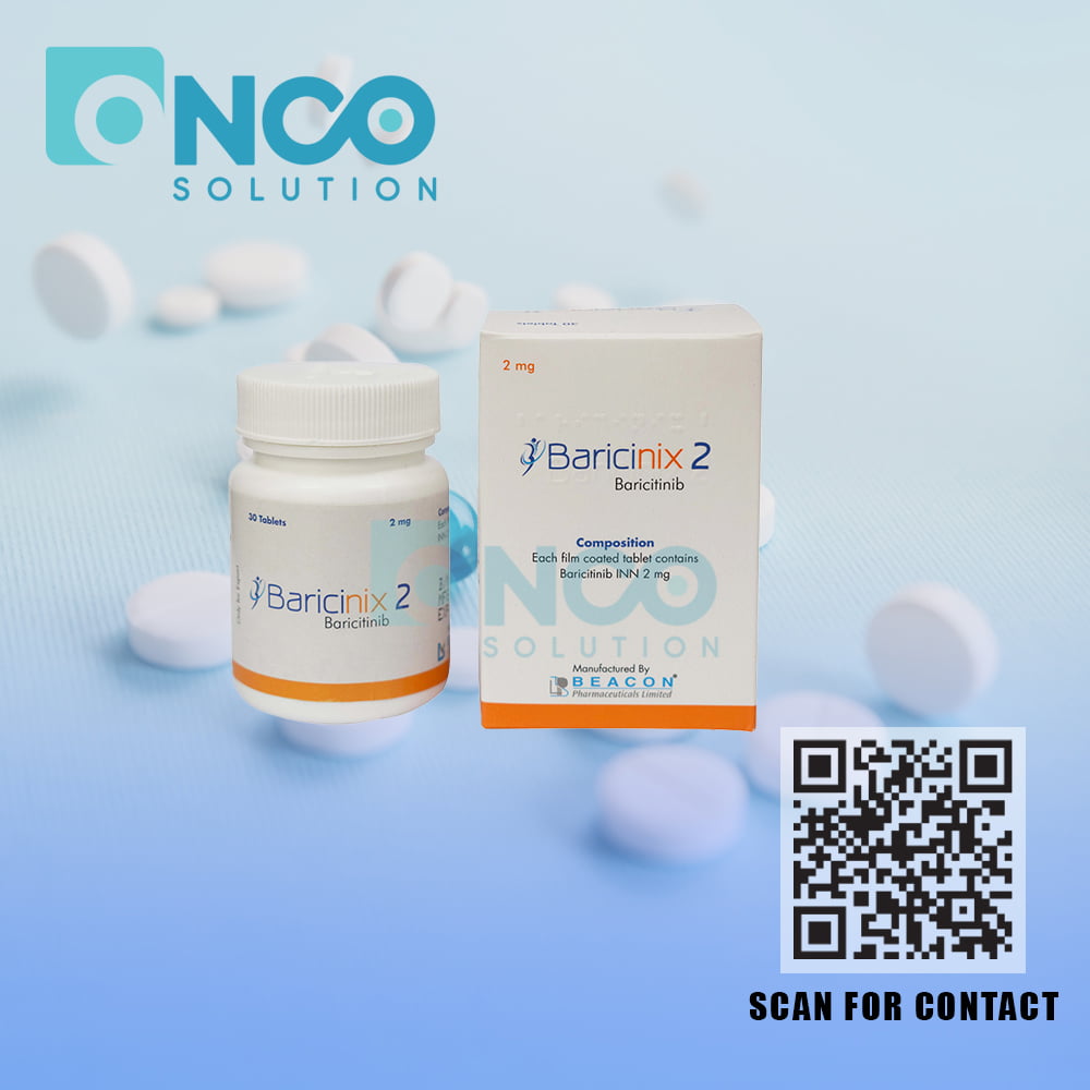 Baricinix 2 MG (Baricitinib) Tablets - Treatment for rheumatoid arthritis by Beacon Pharmaceuticals, available from Onco Solution