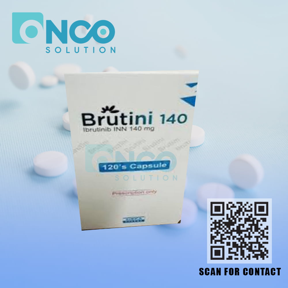 Brutini 140 MG (Ibrutinib INN) Capsules - Antineoplastic medication by Ziska Pharmaceuticals Limited, available from Onco Solution.