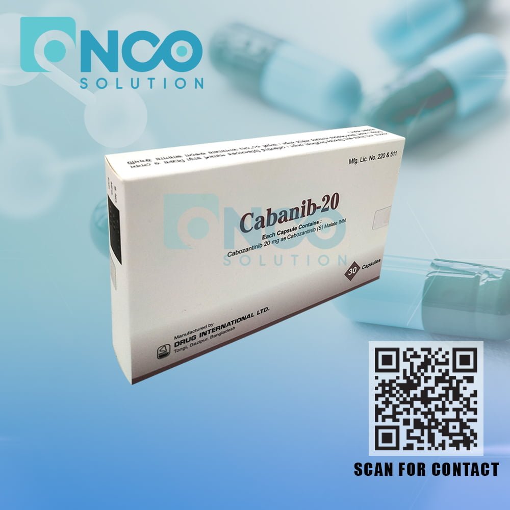 Cabanib 20 MG (Cabozantinib) Capsules - Advanced cancer treatment by Drug International Ltd., available from Onco Solution.