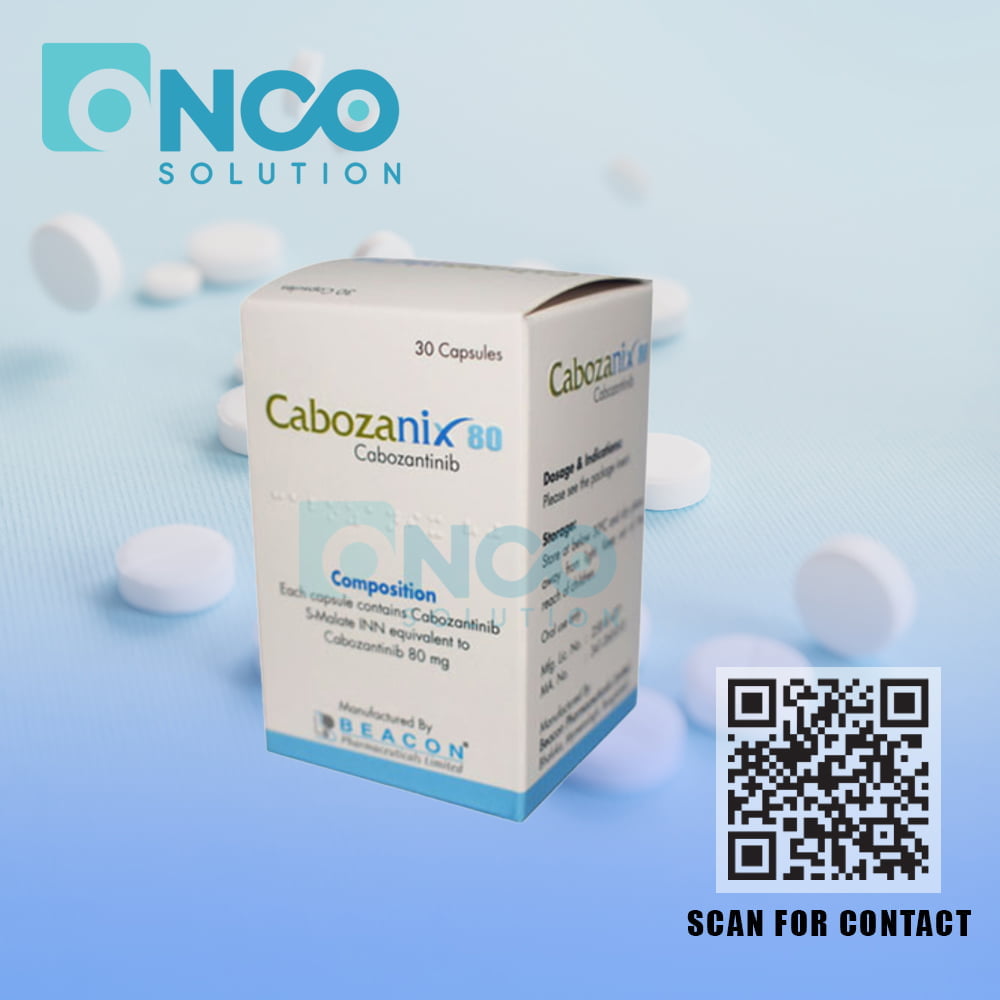 Cabozanix 80 mg (Cabozantinib) Capsules - Advanced cancer treatment by Beacon Pharmaceuticals Ltd., supplied by Onco Solution.