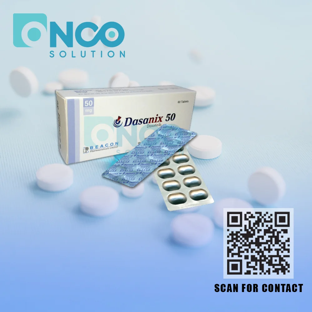 Dasanix 50 MG (Dasatinib) Tablets - Treatment for chronic myeloid leukemia (CML) by Beacon Pharmaceuticals, available from Onco Solution.