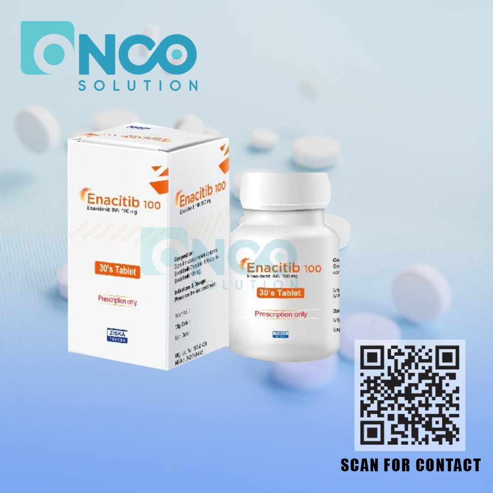 Enacitib 100 MG (Enasidenib) Tablets - AML treatment by Beacon Pharmaceuticals Ltd, supplied by Onco Solution.