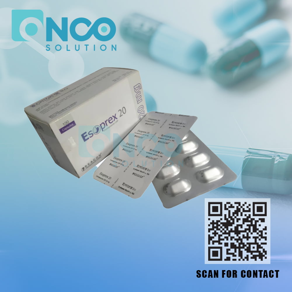 Esoprex 20 MG (Esomeprazole) Capsules - Effective treatment for acid-related disorders by Beacon Pharmaceuticals, available from Onco Solution.