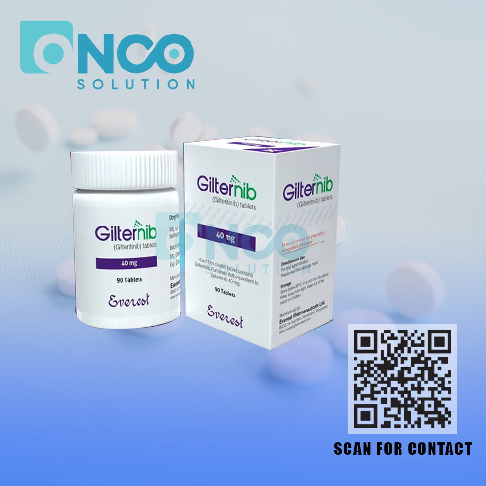 Gitternib 40 MG (Gilteritinib) Tablets - Targeted treatment for acute myeloid leukemia by Beacon Pharmaceuticals, available from Onco Solution.