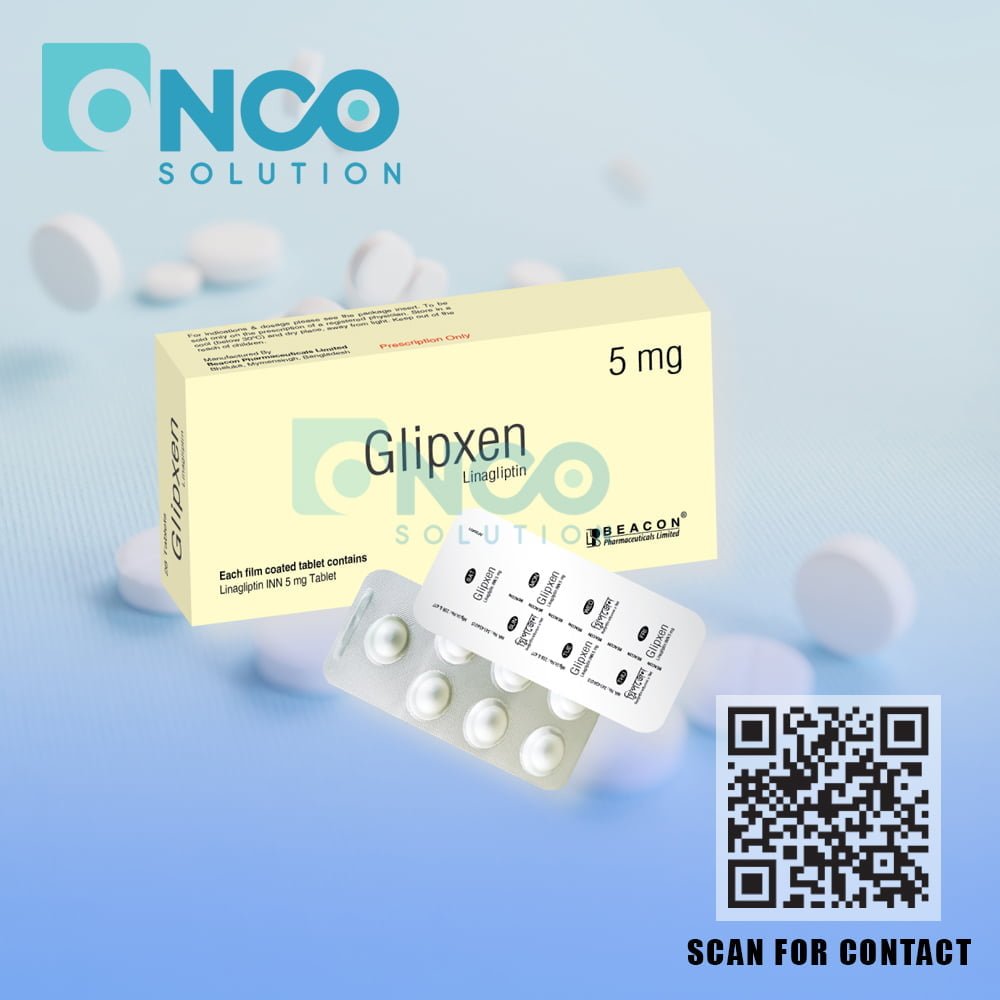 Glipxen 5 MG (Linagliptin) Tablets - Diabetes management medication by Beacon Pharmaceuticals, available from Onco Solution.