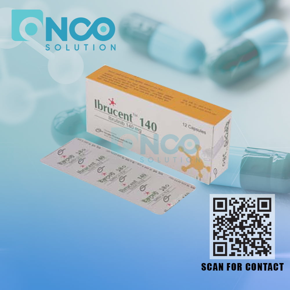 Ibrucent 140 MG (Ibrutinib) Capsules for CLL and Mantle Cell Lymphoma by Incepta Pharmaceuticals Ltd., supplied by Onco Solution.