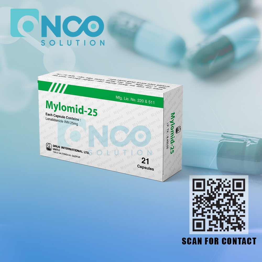 Mylomid 25 MG (Lenalidomide) Capsules - Treatment for multiple myeloma by Drug International Ltd, available from Onco Solution.