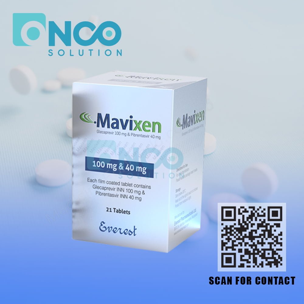 Maviixen 100/40 MG (Glecaprevir & Pibrentasvir) Tablets - Effective Hepatitis C treatment by Everest Pharmaceutical, available from Onco Solution.