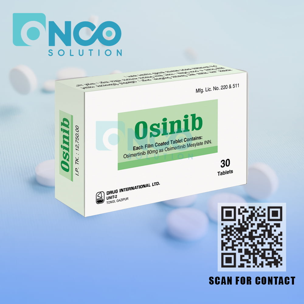 Osinib 80 MG (Osimertinib) Tablets - Targeted therapy for NSCLC by Drug International Ltd, available from Onco Solution.