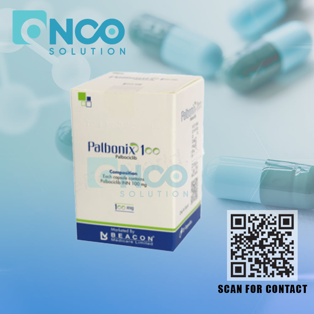 Palbonix 100 MG (Palbociclib) Capsules - Advanced breast cancer treatment by Beacon Pharmaceuticals, available from Onco Solution.