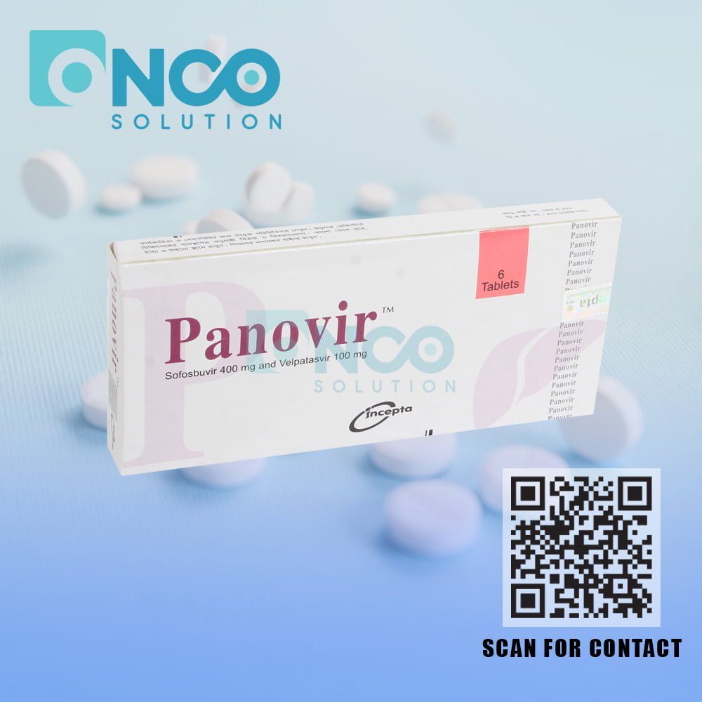 Panovir (Sofosbuvir 400 mg + Velpatasvir 100 mg) Tablets - Hepatitis C treatment by Incepta Pharmaceuticals Ltd., supplied by Onco Solution.