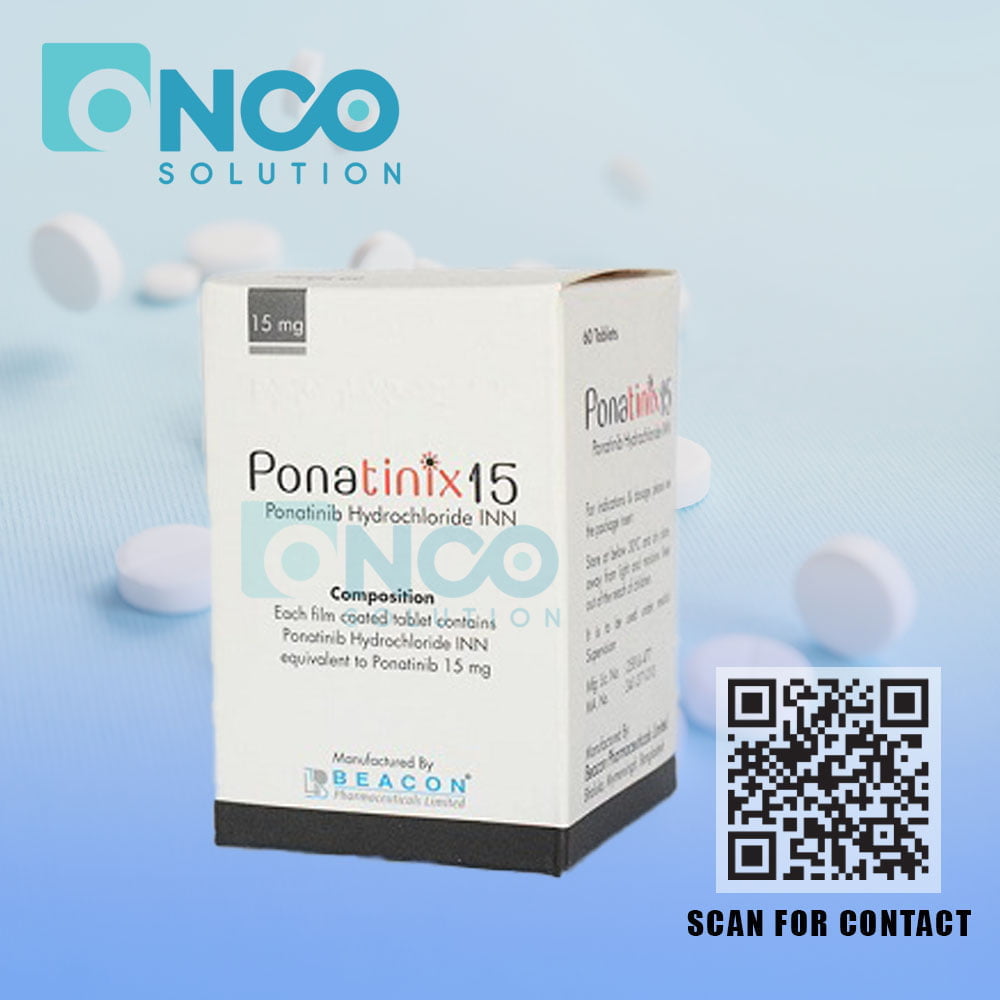 Ponatinix 15 MG (Ponatinib) Tablets for leukemia treatment by Beacon Pharmaceuticals Ltd., available from Onco Solution.