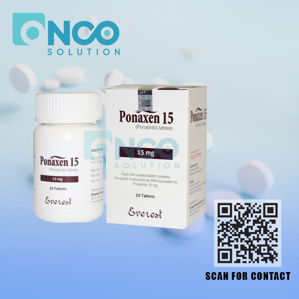 Ponaxen 15 MG (Ponatinib) Tablets - Targeted leukemia therapy by Beacon Pharmaceuticals, available from Onco Solution.