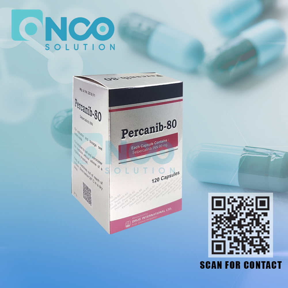 Percanib 80 mg (Selpercatinib) Capsules - RET-altered cancer treatment by Drug International Ltd., supplied by Onco Solution.