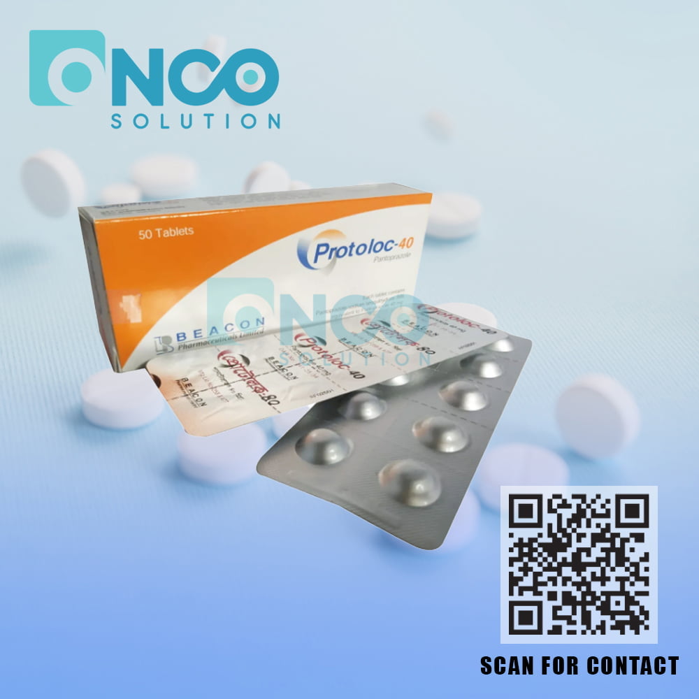 Protoloc 40 MG (Pantoprazole) Tablets - Effective treatment for acid-related disorders by Beacon Pharmaceuticals, available from Onco Solution.