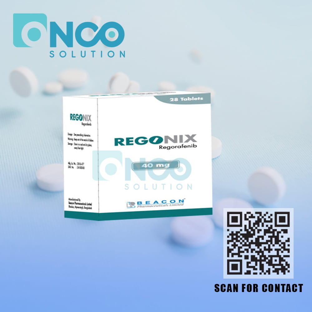 Regonix 40 MG (Regorafenib) Tablets - Effective cancer treatment by Beacon Pharmaceuticals Ltd, supplied by Onco Solution.