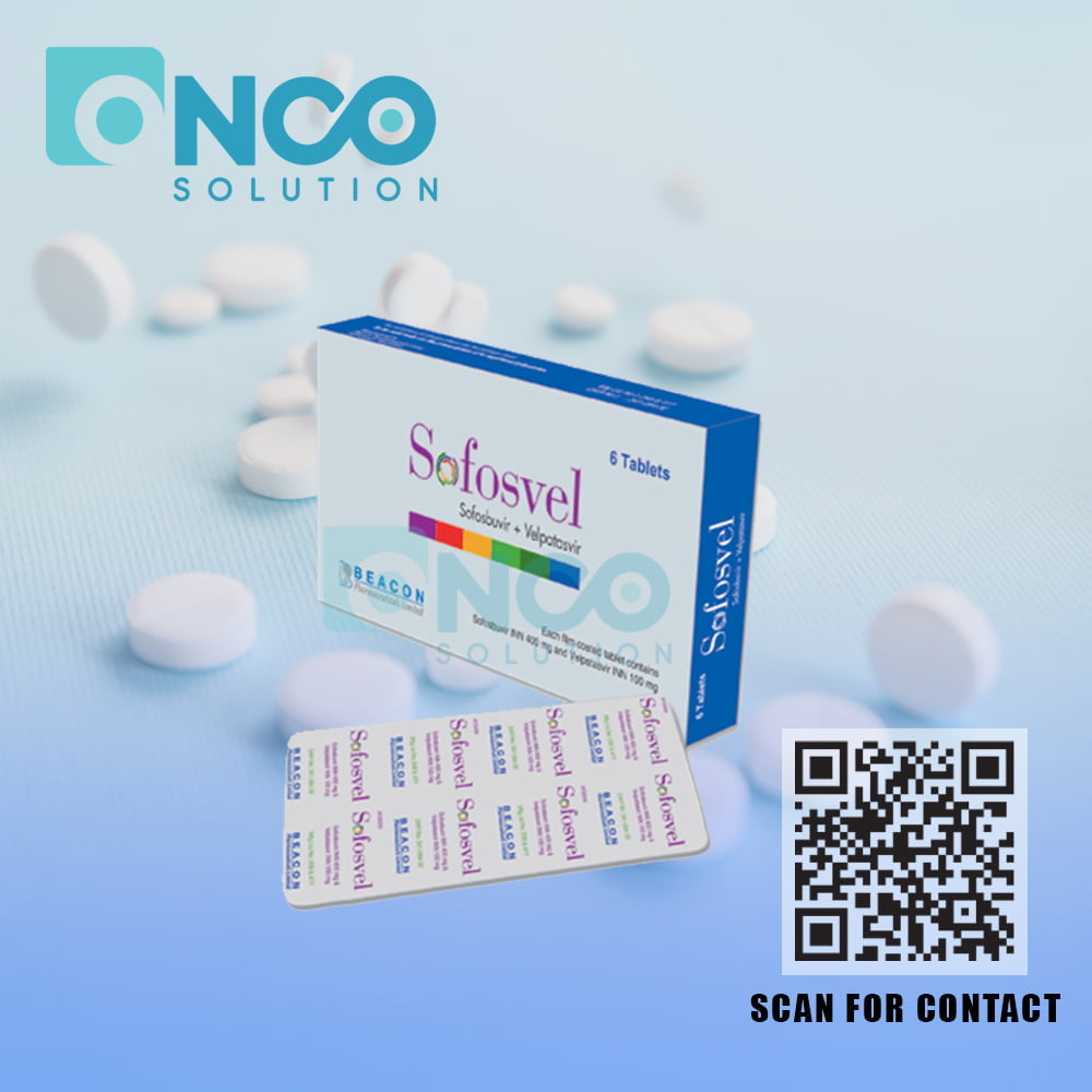 Sofosvel 400 MG (Sofosbuvir) Tablets - Antiviral treatment for Hepatitis C by Beacon Pharmaceuticals, available from Onco Solution.