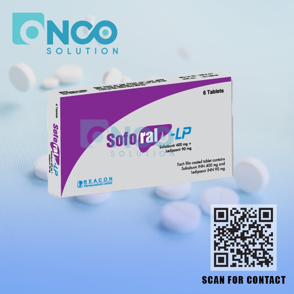 Soforal LP 400 MG 90 MG (Sofosbuvir + Ledipasvir) Tablets - Effective Hepatitis C treatment by Beacon Pharmaceuticals, available from Onco Solution.