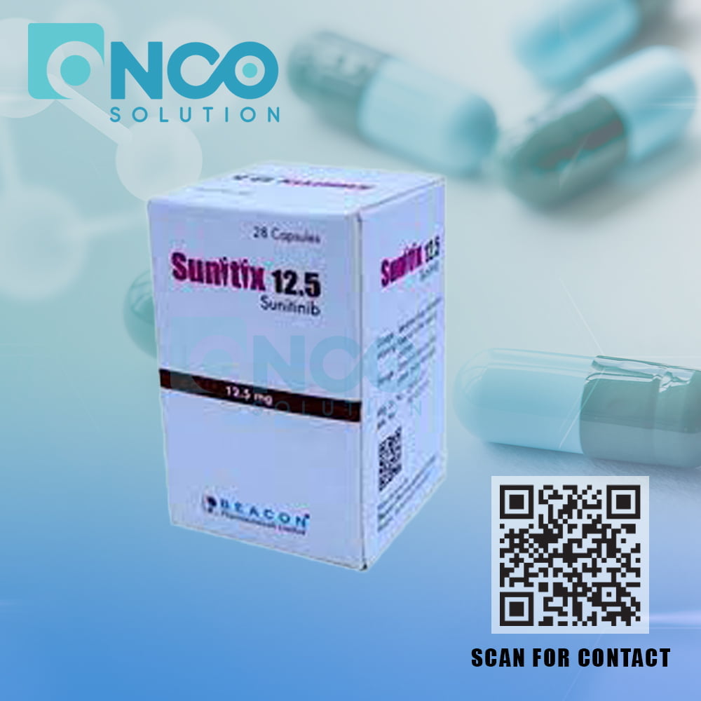 Sunitix 12.5 MG (Sunitinib) Capsules - Targeted cancer therapy by Beacon Pharmaceuticals, available from Onco Solution.