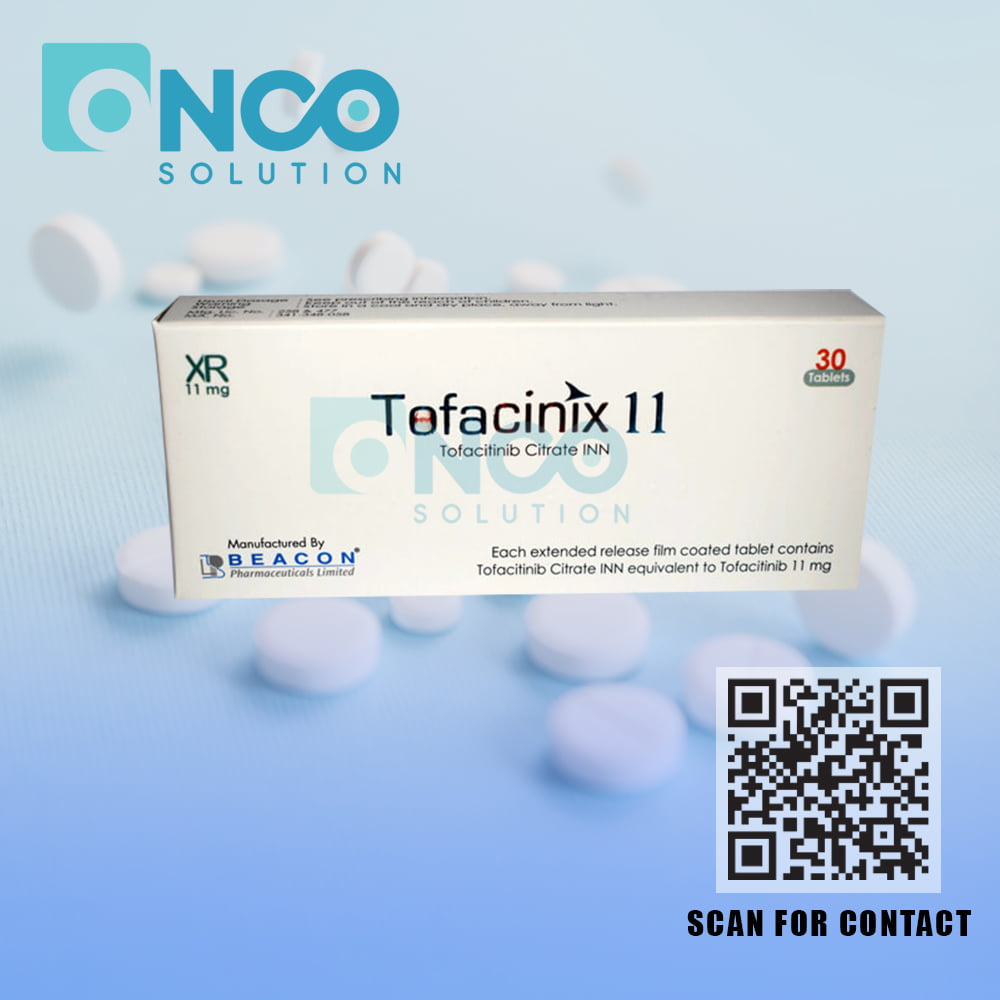 Tofacinix 11 MG (Tofacitinib) Tablets for rheumatoid and psoriatic arthritis treatment by Beacon Pharmaceuticals Ltd., supplied by Onco Solution.