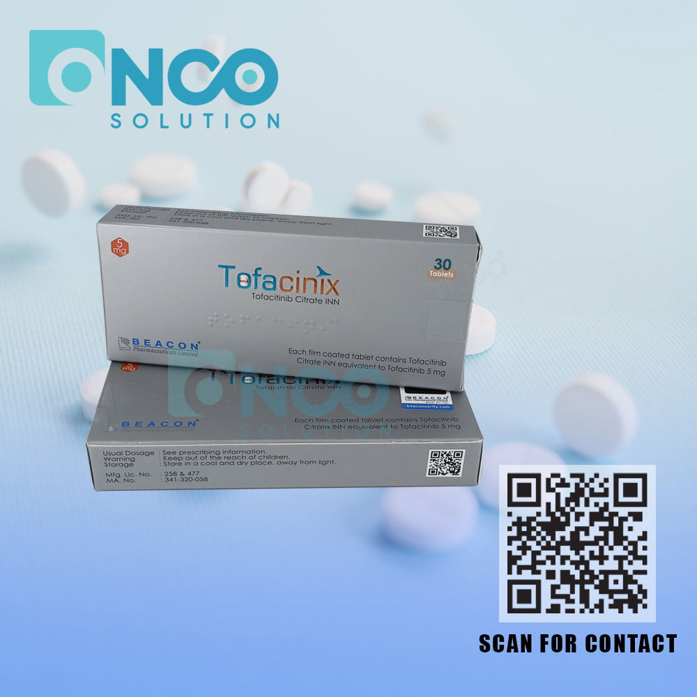 Tofacinix 5 mg (Tofacitinib) Tablets for rheumatoid arthritis by Beacon Pharmaceuticals Ltd., supplied by Onco Solution.