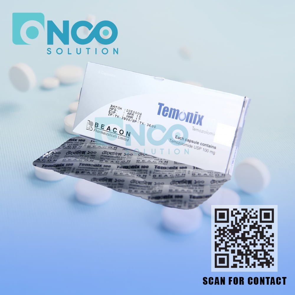 Temonix 100 MG (Temozolomide) Capsules - Chemotherapy for brain tumors by Beacon Pharmaceuticals, available from Onco Solution