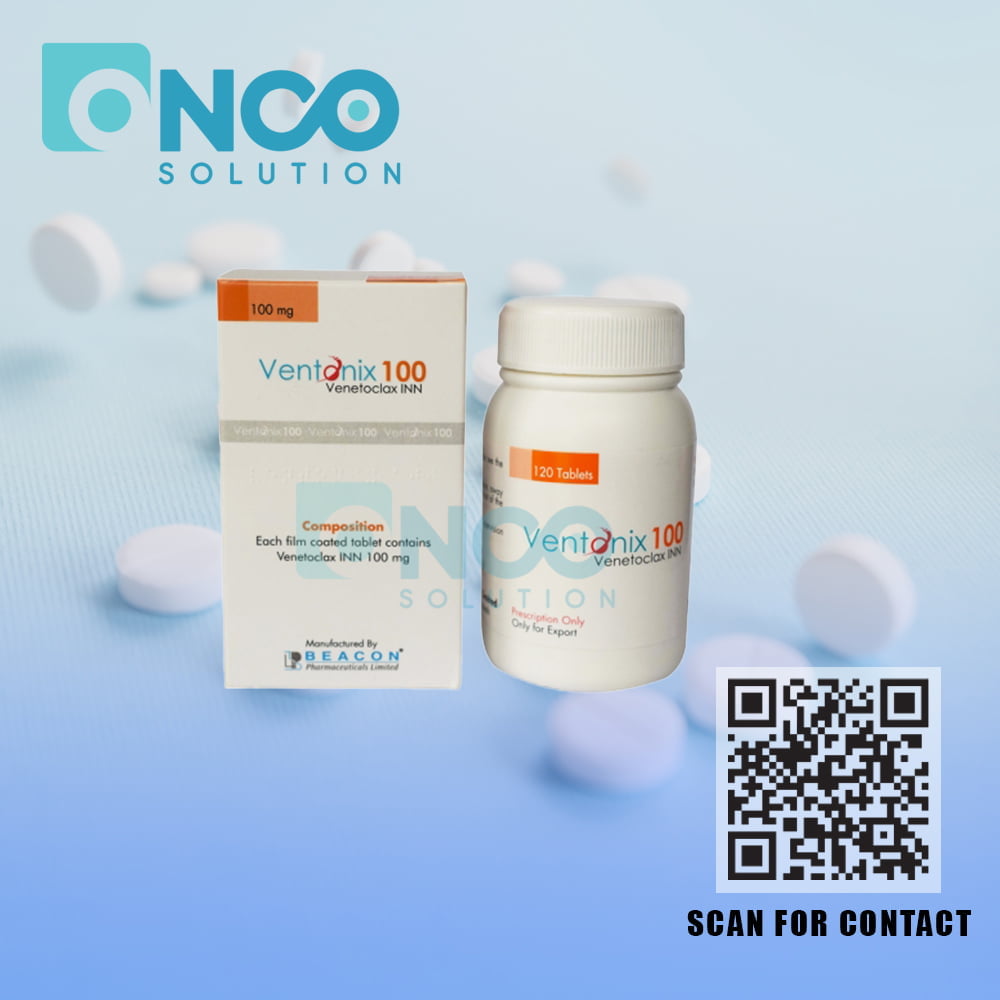 Ventonix 100 MG (Venetoclax) Tablets - Targeted cancer therapy medication by Beacon Pharmaceuticals, available from Onco Solution.