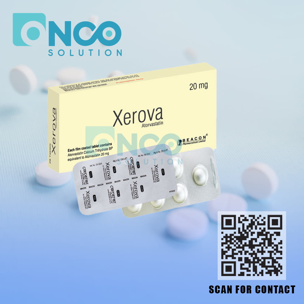 Xerova 20 MG (Atorvastatin) Tablets - Cholesterol-lowering medication by Beacon Pharmaceuticals Ltd.