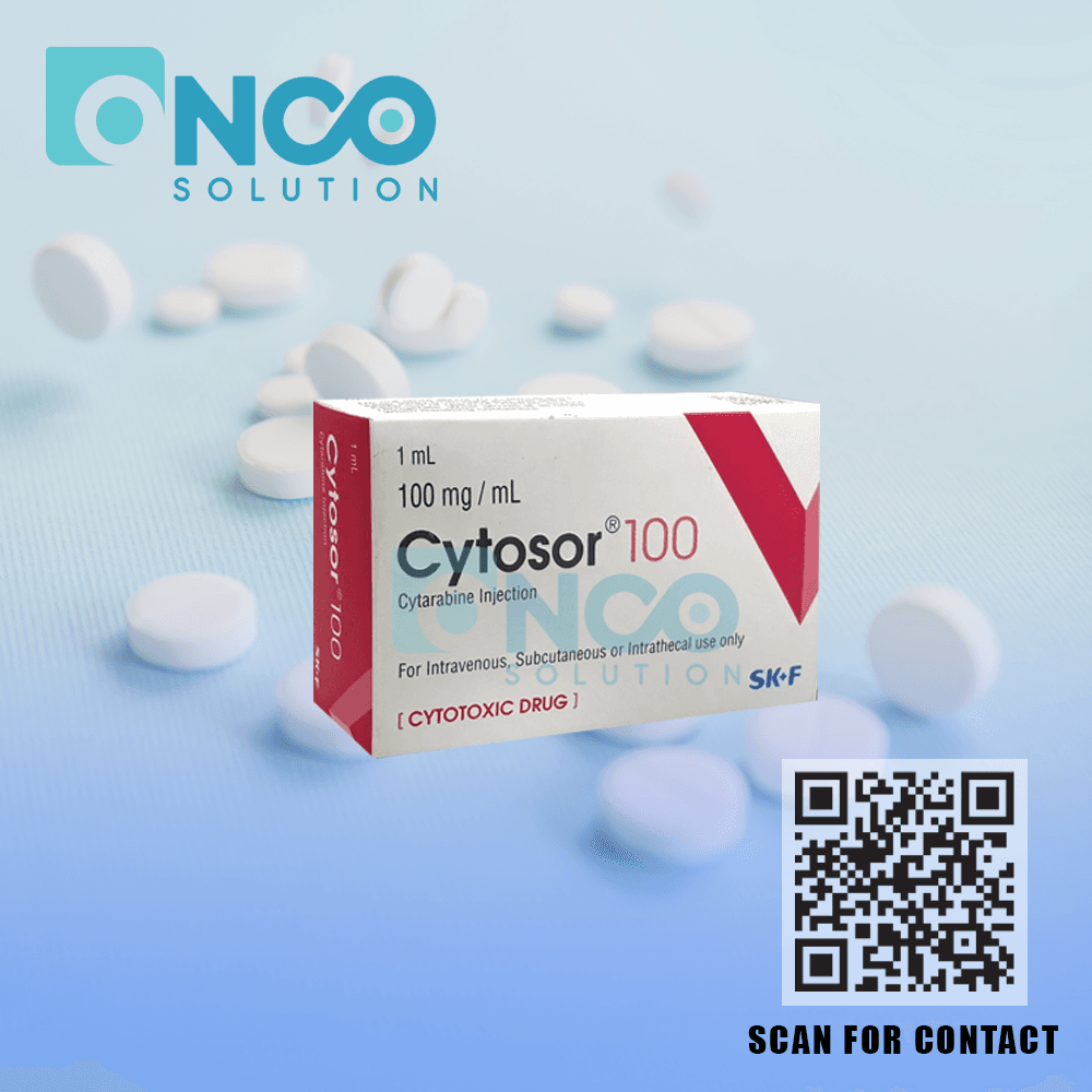 Cytosor 100 mg (Cytarabine) Injection vial for leukemia and leukemic meningitis treatment