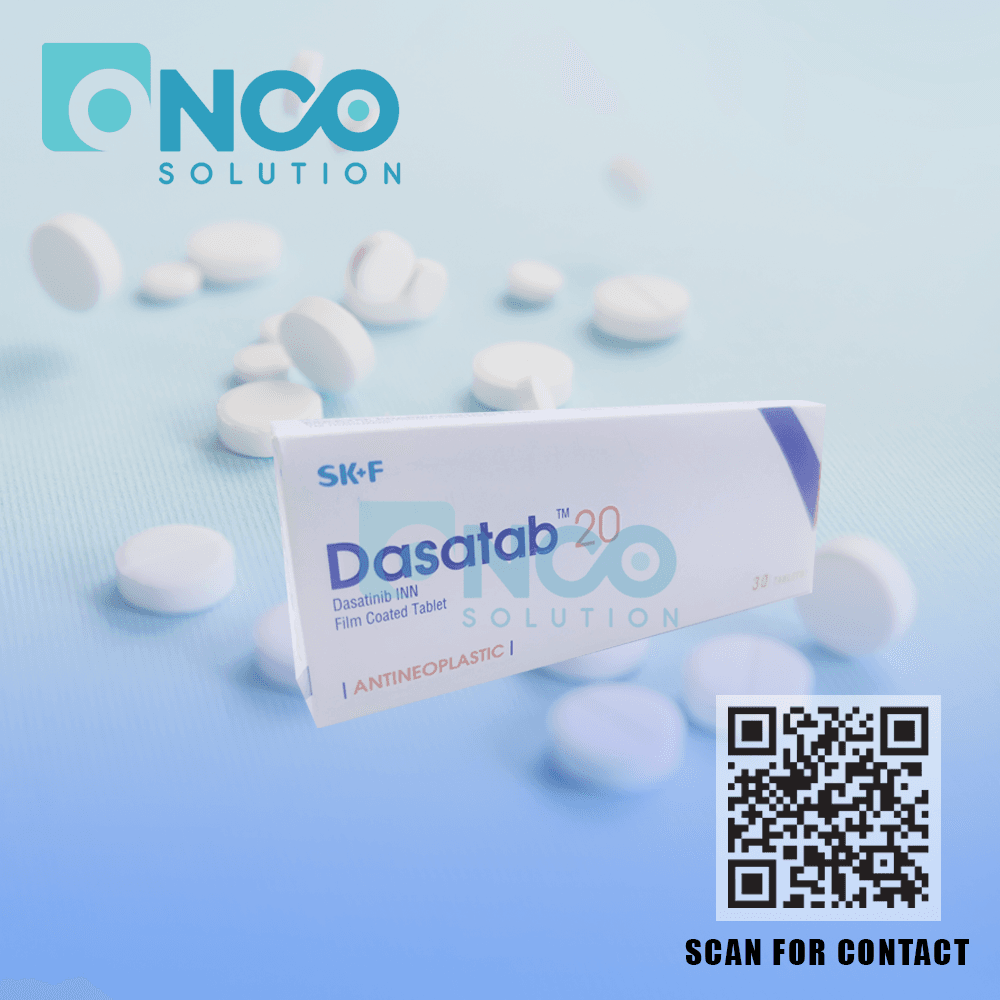 Dasatab 20 mg (Dasatinib) Tablet pack for Ph+ CML and ALL treatment.